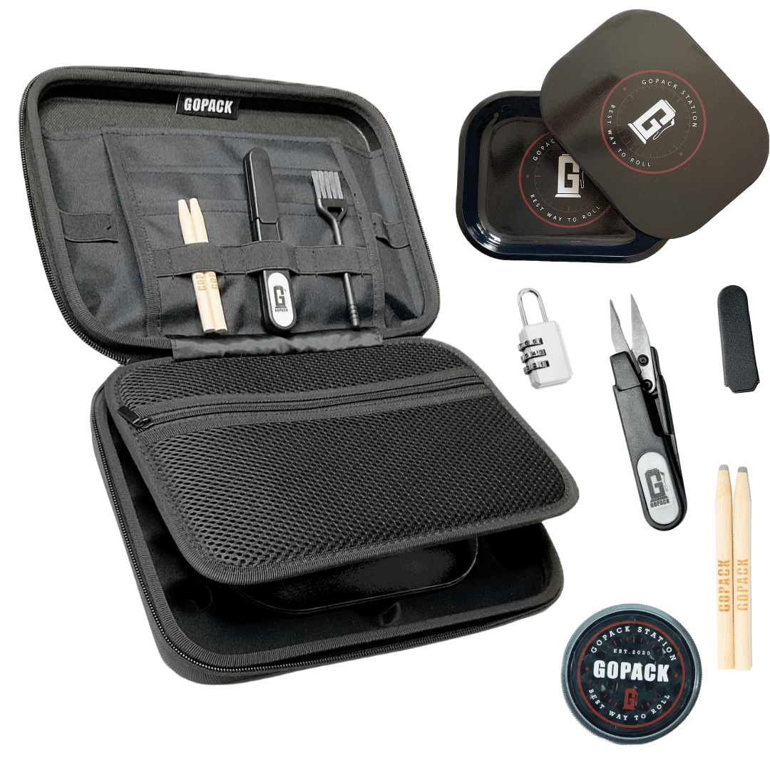 GOPACK Ultimate Magnetic Rolling Tray Set: Complete Accessory Kit & Smell-Proof Case