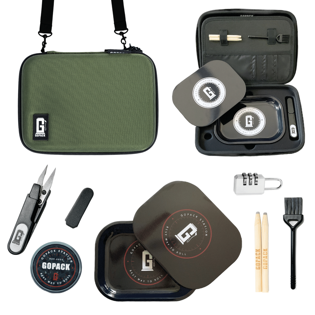 GOPACK Ultimate Magnetic Rolling Tray Set: Complete Accessory Kit & Smell-Proof Case
