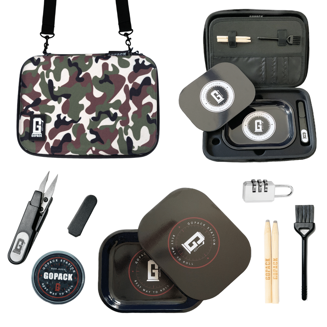 GOPACK Ultimate Magnetic Rolling Tray Set: Complete Accessory Kit & Smell-Proof Case