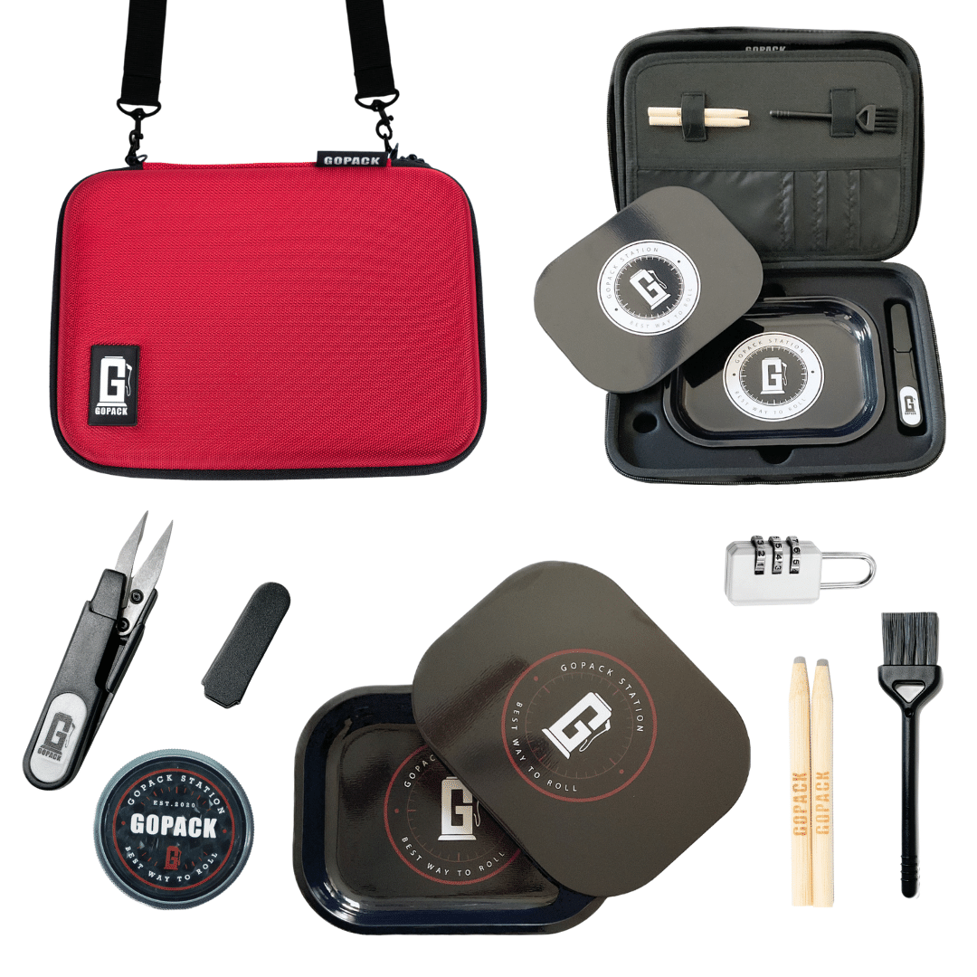 GOPACK Ultimate Magnetic Rolling Tray Set: Complete Accessory Kit & Smell-Proof Case