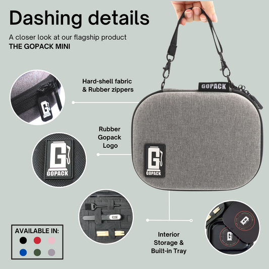 GOPACK Mini Rolling Tray Kit: Secure & Odor-Proof Travel Case with Lock & Tools