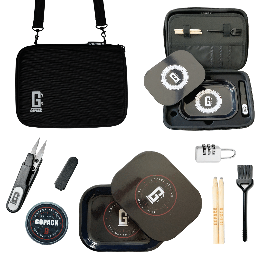 GOPACK Bundle: Large Magnetic & Mini Rolling Tray Kits - Complete with Smell-Proof Cases & Tools