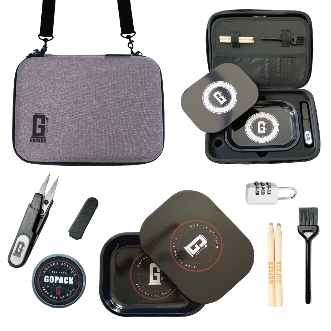 GOPACK Ultimate Magnetic Rolling Tray Set: Complete Accessory Kit & Smell-Proof Case