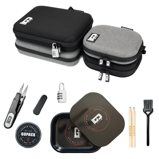 GOPACK Bundle: Large Magnetic & Mini Rolling Tray Kits - Complete with Smell-Proof Cases & Tools